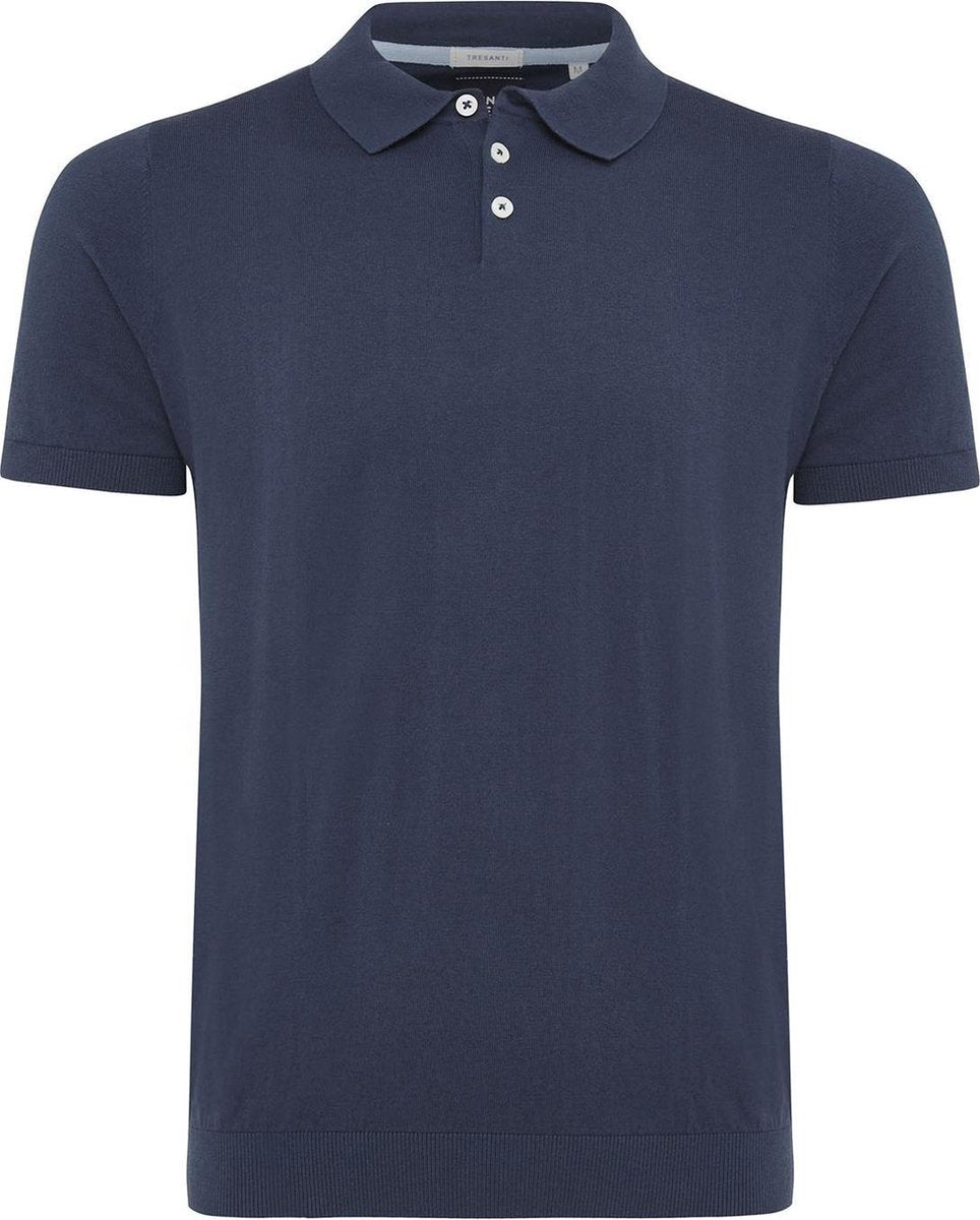 Trevor | Pullover polo stijl katoen/kasjmier indigo
