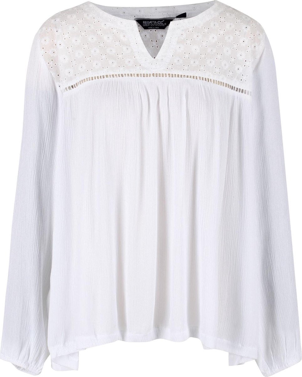 Regatta Calixta Shirt Met V-Hals Viscose En Katoen Voor Dames Wit