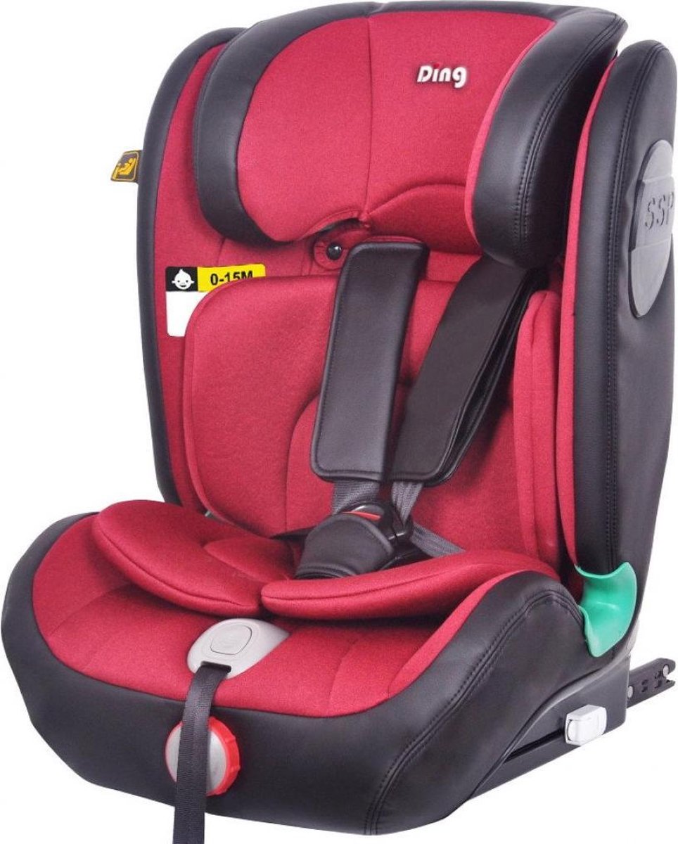 Ding Autostoel York Rood Met Leer 9-36kg