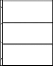 Hartberger Systeemblad S-3 met 3 vakken (226 x 97 mm) 5 stuks insteekhoezen - insteekbladen voor de verzamelaar! - voor bankbiljetten - banknotes