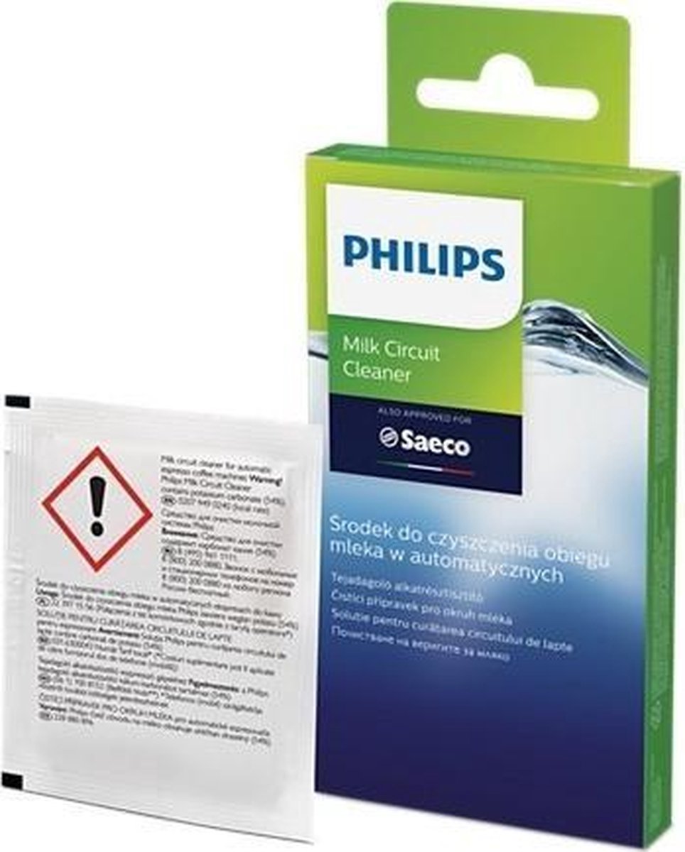 Philips Saeco reiniger reinigingsmiddel - 6 zakjes - voor melkdoorloopsysteem koffiezetapparaat espresso espressomachine - verwijderen melkresten -