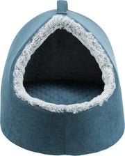 Kattenmand - Kattenhuis - Hondenhuis - Iglo - Afmetingen: 35 × 30 × 40 cm Kleur: petrol/wit-grijs