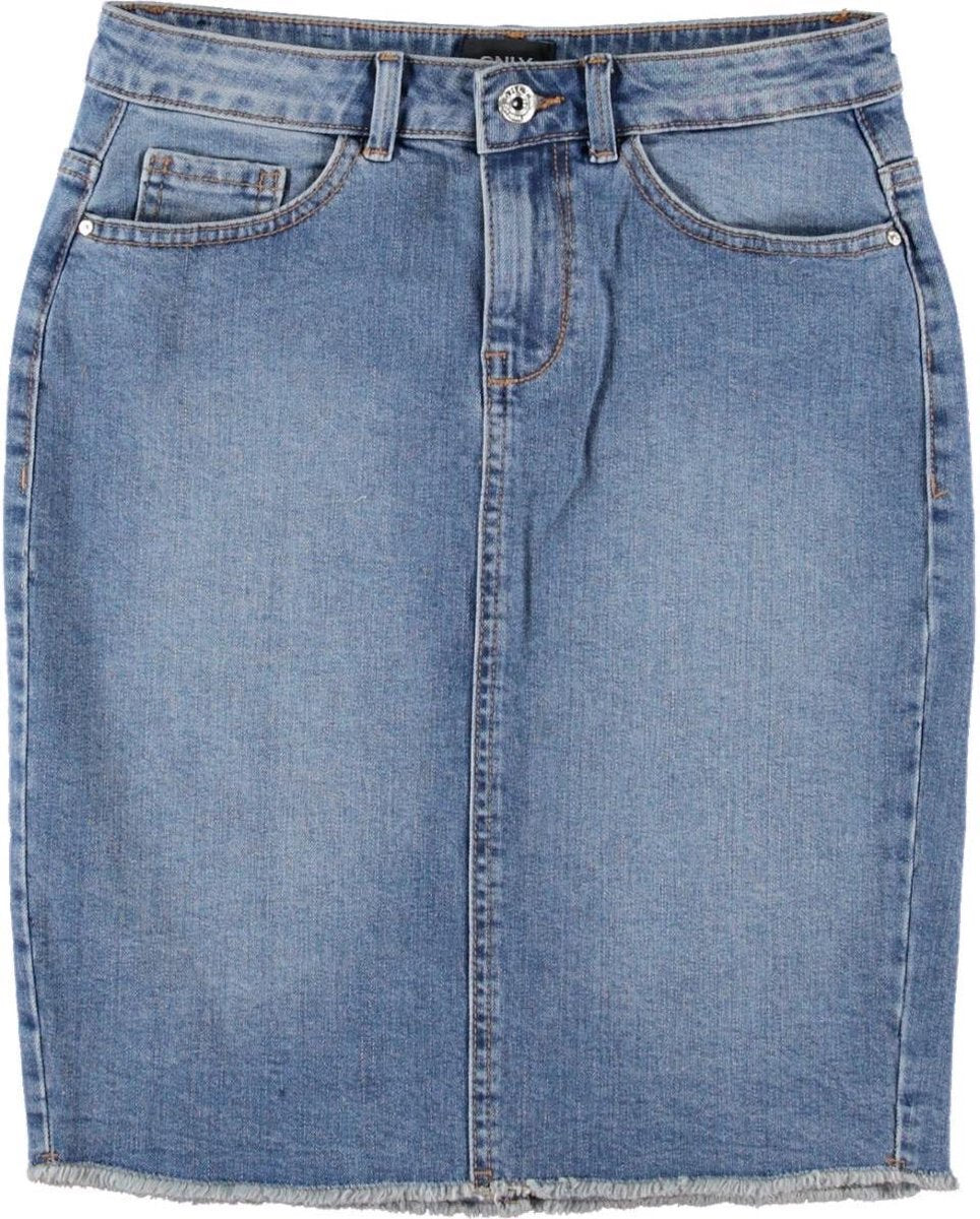 ONLY ONLELIZA LIFE REG RAWEDGE SKIRT 08 NOOS Dames Rok Blauw - Maat 36