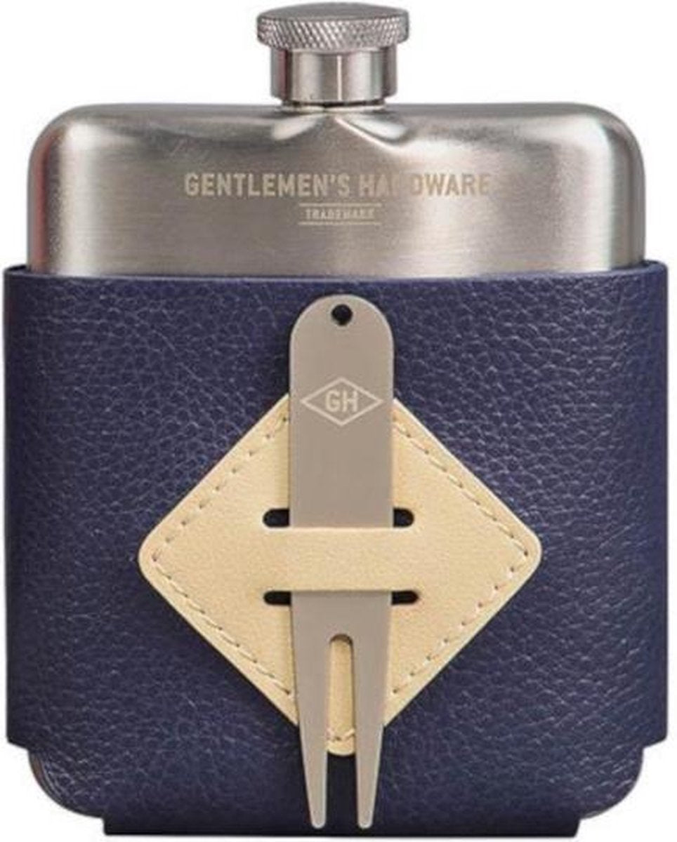 Gentlemen's Hardware Heupfles Golf 200 Ml Rvs Blauw