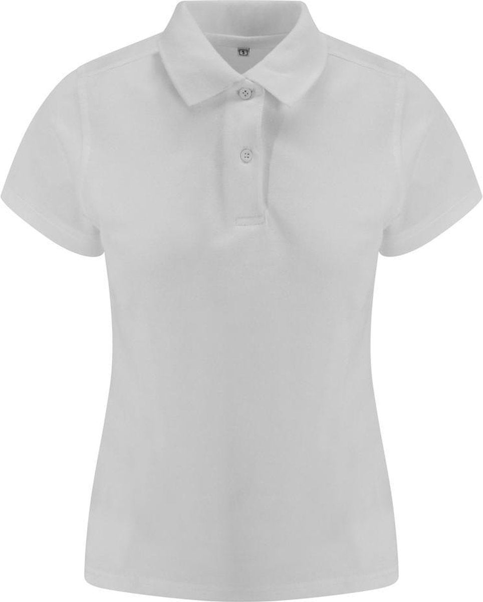 AWDis Gewoon Polos Womens Girlie Stretch Pique Polo Shirt (Wit)