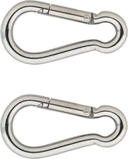 8x stuks karabijnhaak / karabijnhaken RVS 7 cm - snaphooks/ carabiners