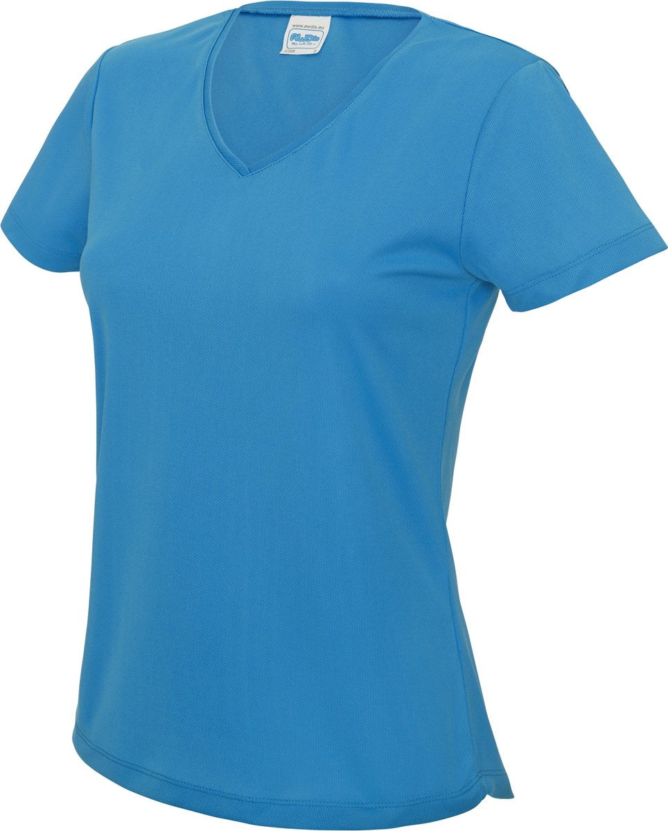 sportshirt SapphireBlue dames Maat M met bedrukking van eigen tekst