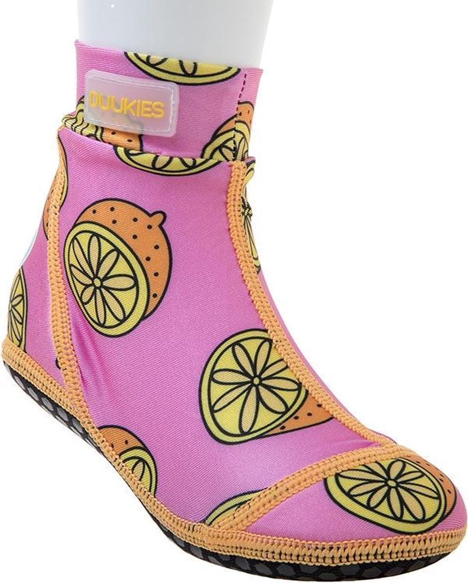 Duukies - Meisjes UV-strandsokken - Pink Lemon - Roze - maat 26-27EU