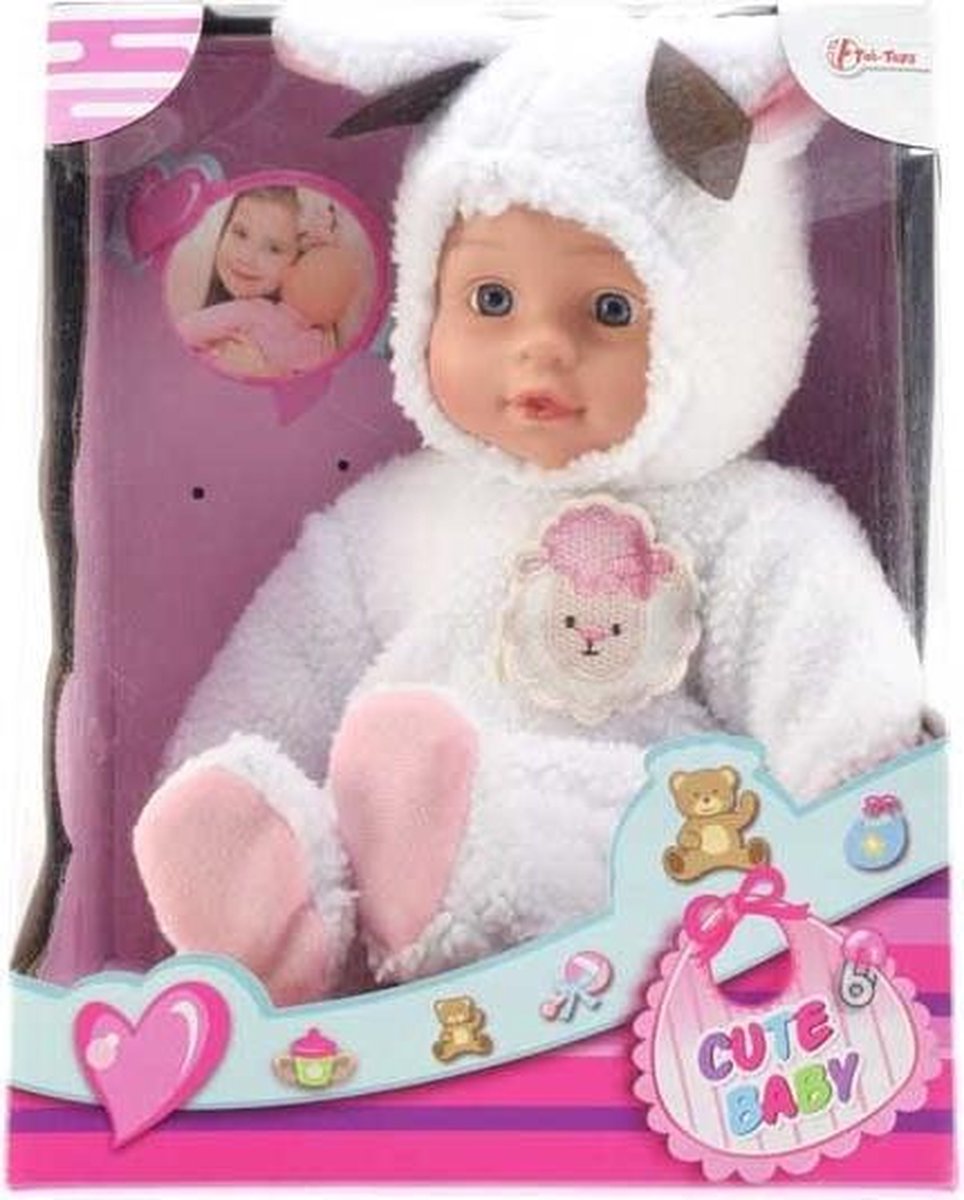 Babypop met dierenpakje groot