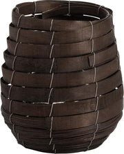 J-Line Windlicht Streep Bamboo Bruin Large