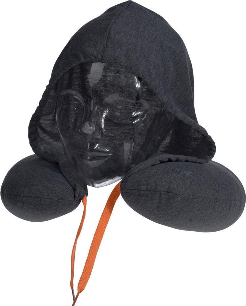 Pro World Nekkussen Met Capuchon 32 Cm Polyester Donkergrijs