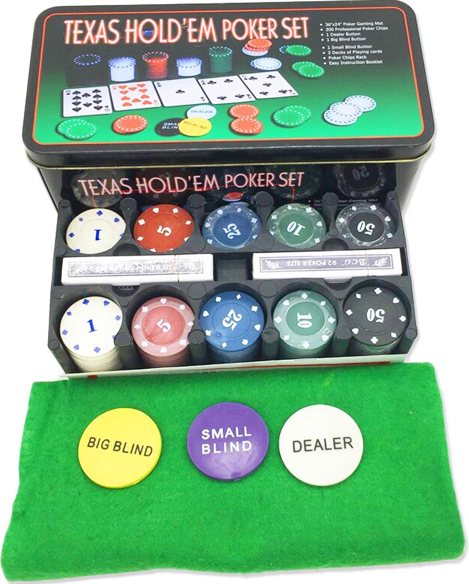 Texas Hold Em Poker / Blackjack Set - 200 Chips