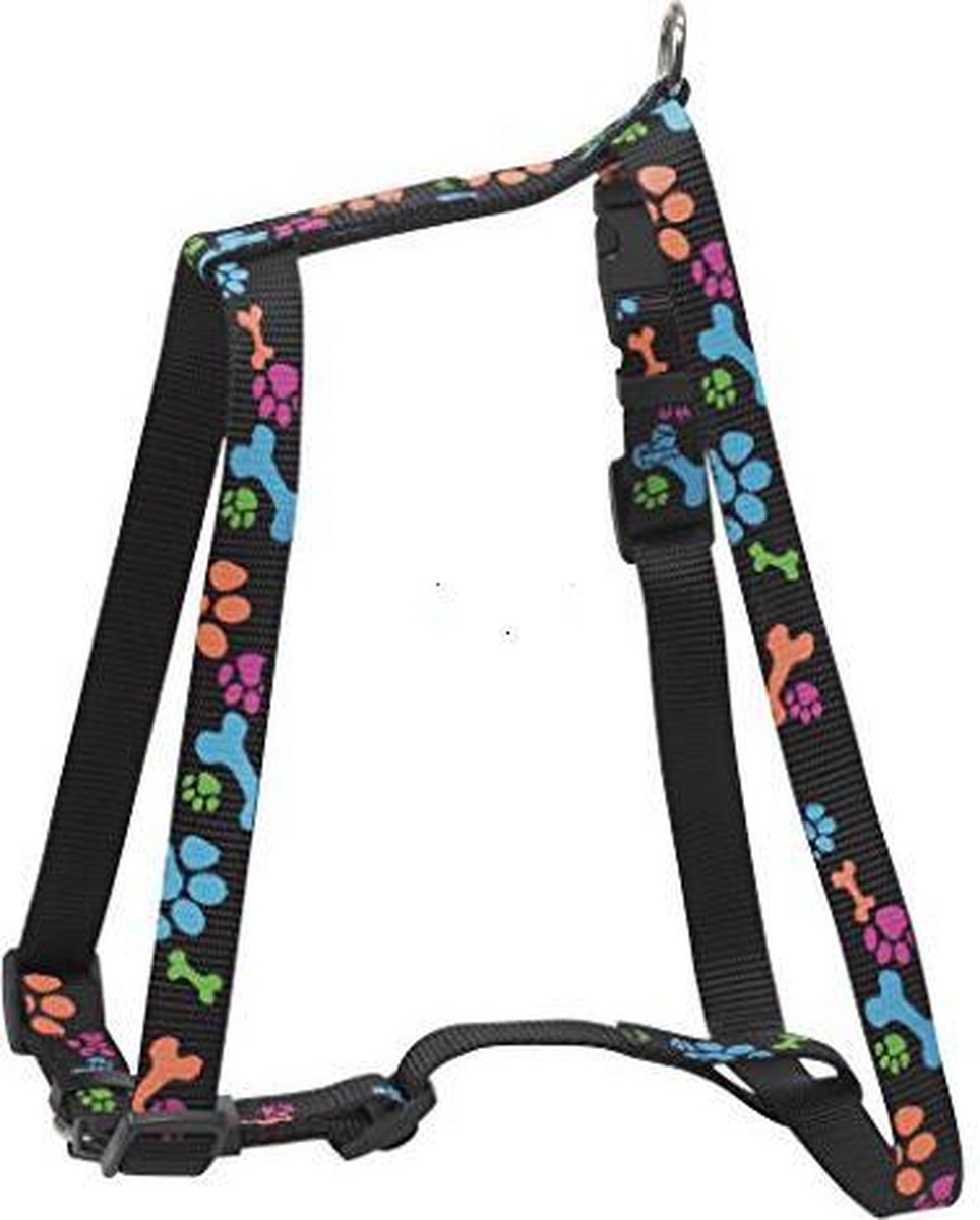 CHAPUIS SELLERIE SLA481 Pettorina regolabile per cani - Collare in nylon zampe nero - Larghezza 25 mm - Dimensioni 70-90 cm - Misura XL