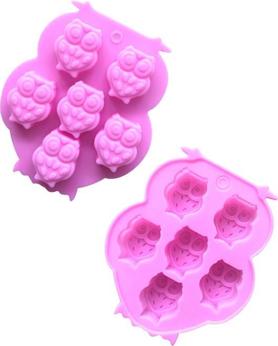 ProductGoods - 6x Leuke Uiltjes In Uilvorm - Chocoladevorm - Siliconen Bakvorm - Bakvormen - Siliconen bakvormen