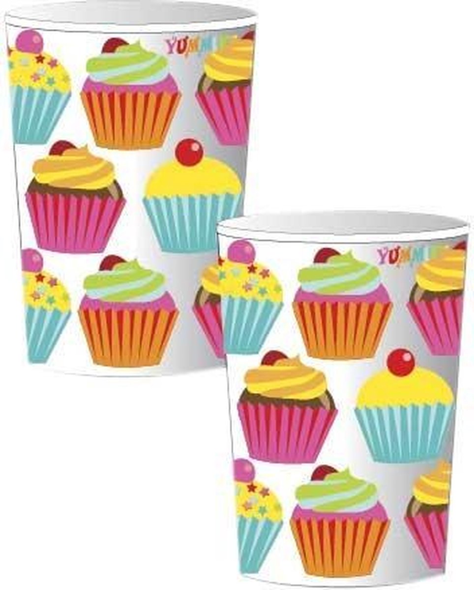 Verjaardags Bekers Cupcake 250ml 8st