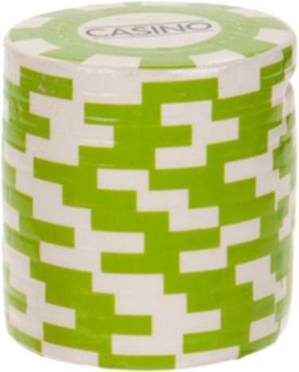 Kamparo Spaarpot Fiches Wit/groen 7 X 7 Cm
