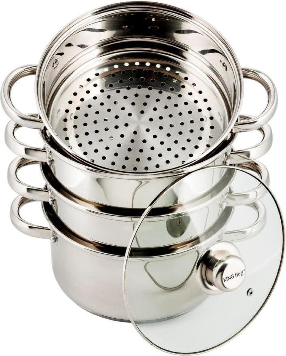 KINGHOFF Stoompan set - Ø 18cm - 5 delig