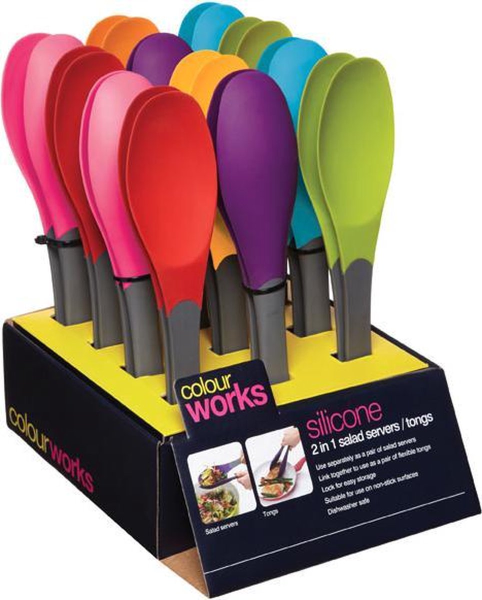 Kitchen Craft - Colourworks Two in One Tongs/Salad