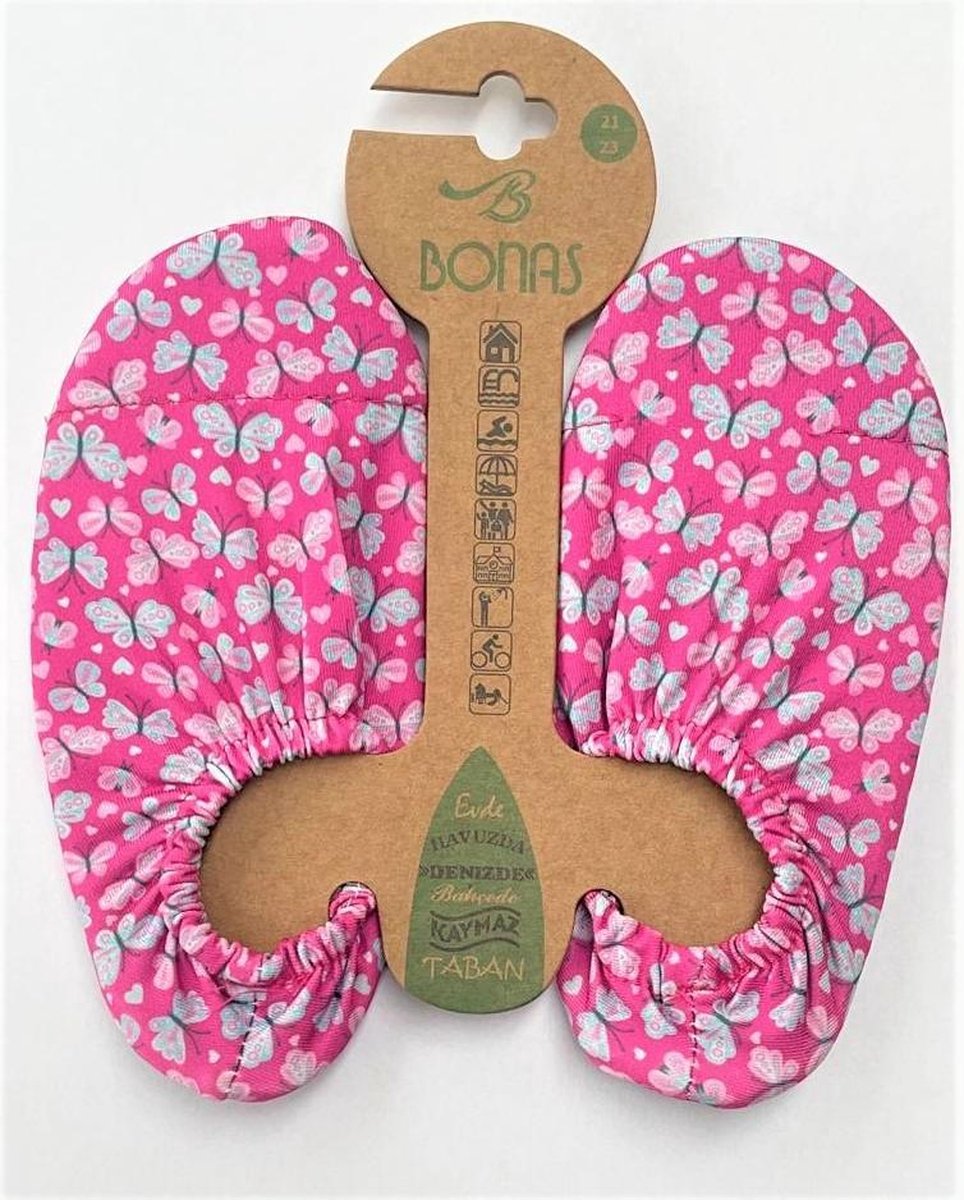 Bonas Antislip Zool Waterschoen | Zwemschoenen | Zwemslof | Gymschoen voor Kinderen Maat 18-20 Vlinder