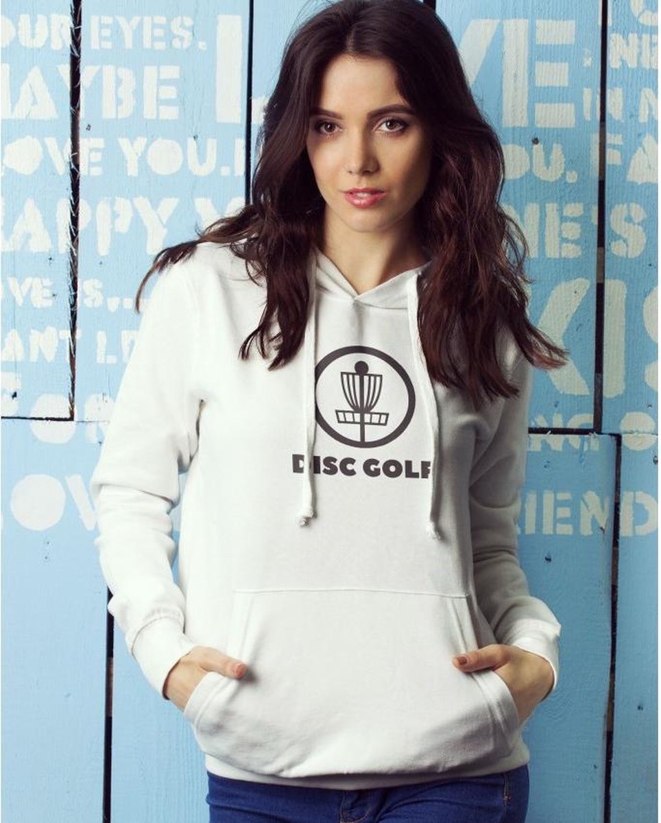 Frisbee kleding: Hoodie "Disc Golf" Wit M