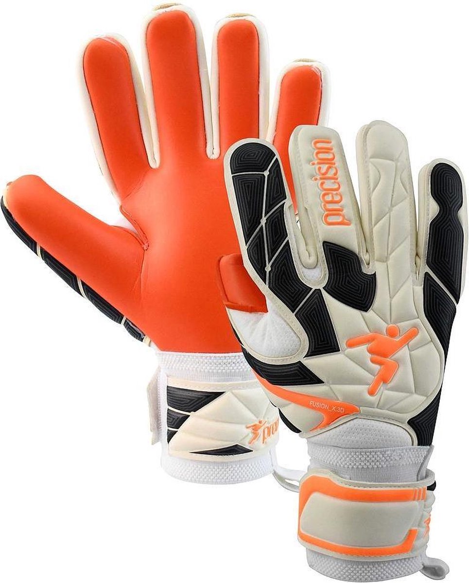 Precision Keepershandschoenen Fusion_x.3d Pro Wit/oranje/zwart Mt 10