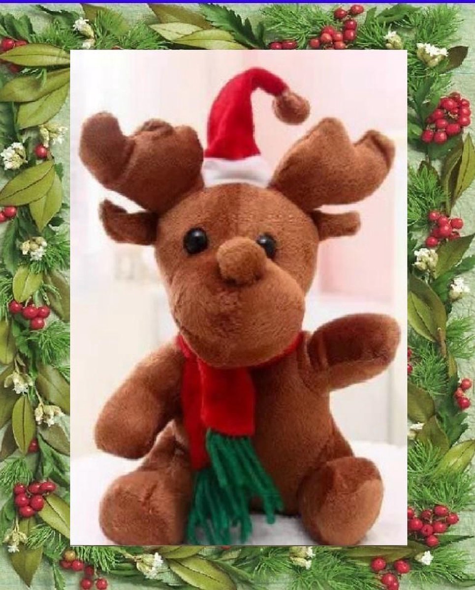 Kerstknuffel Eland van zacht bont