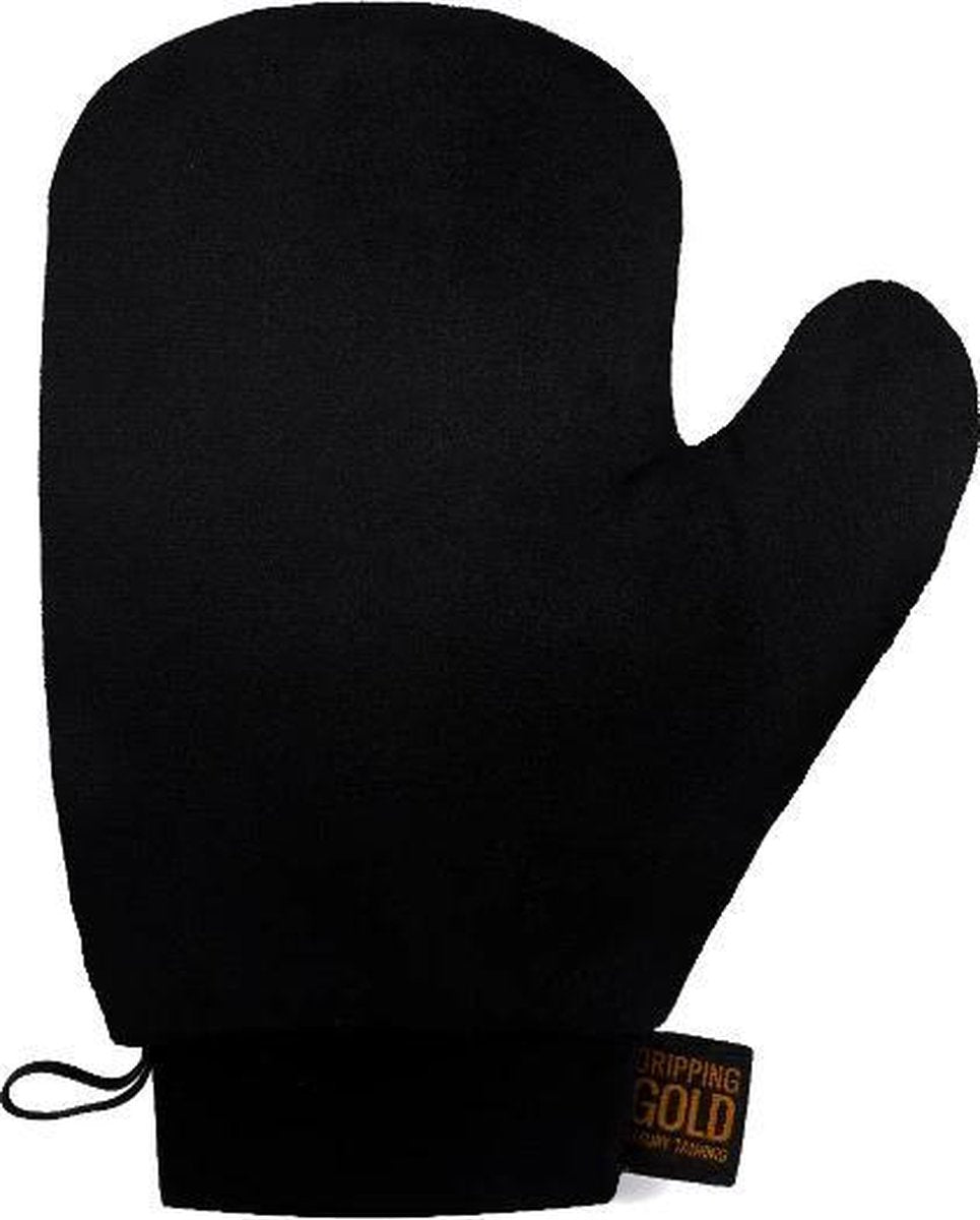 Sosu by SJ - Dripping Gold Black Velvet Mitt - Zelfbruiner handschoen