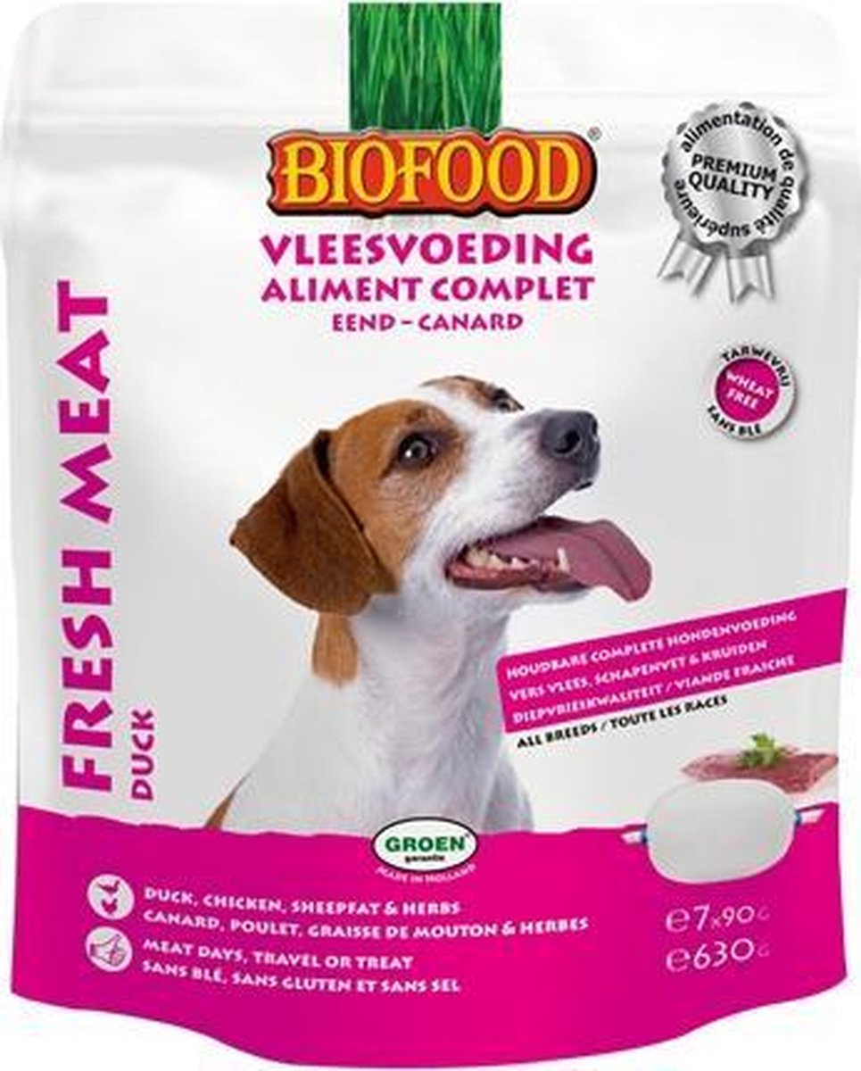 Biofood vleesvoeding eend - 630gr - 1 stuks