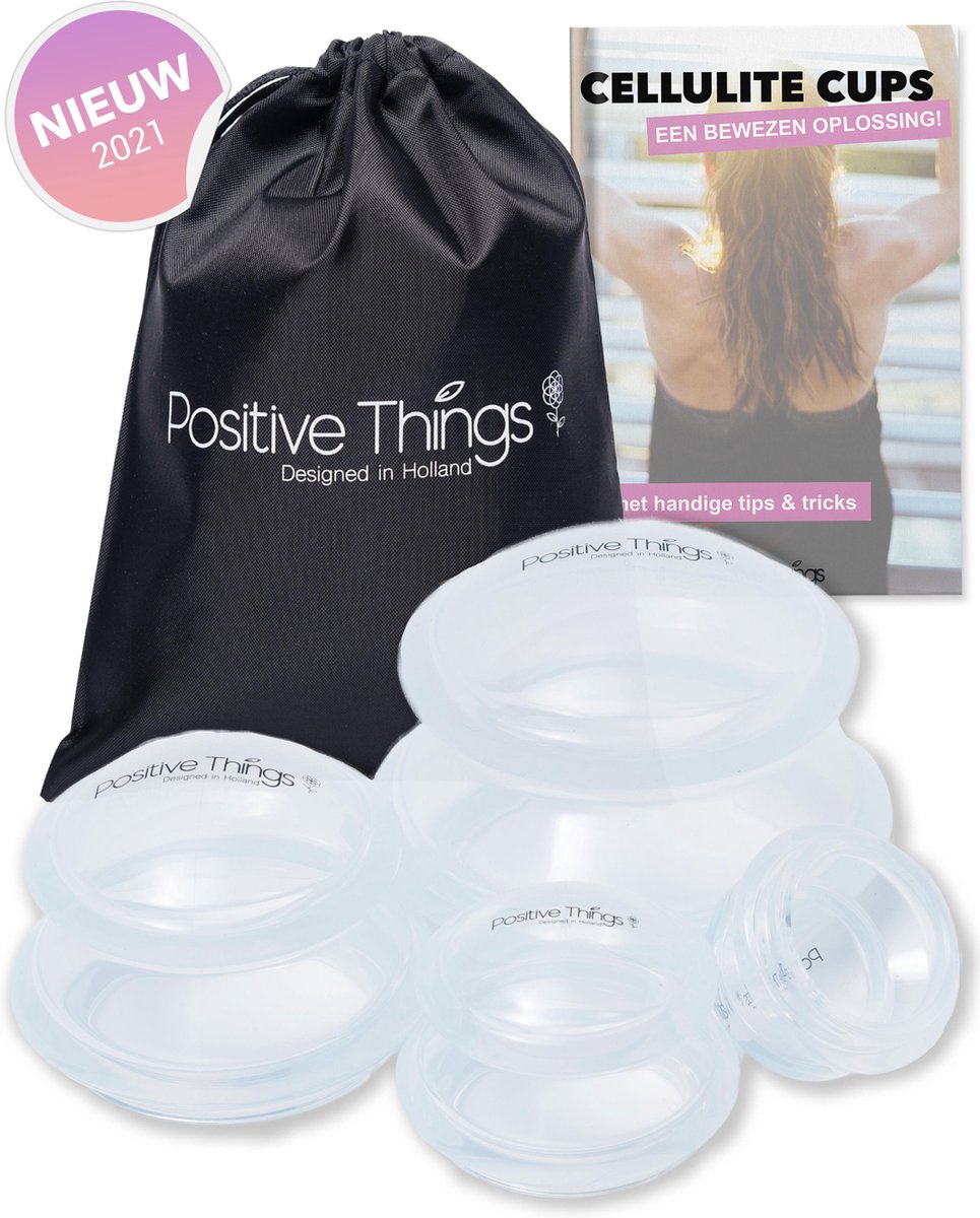 Cellulite Cups - Cellulitis Behandeling - Massage Cups - Set van 4 + GRATIS ionen cup & E-Book