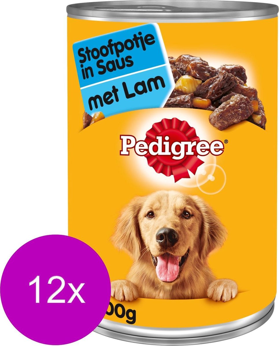 Pedigree blik adult stoofpotje lam / groenten / pasta hondenvoer 400 gr