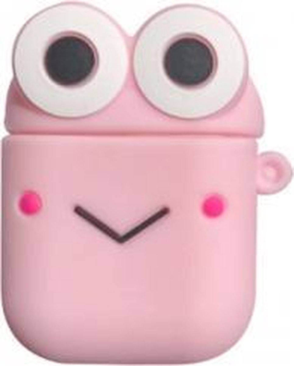 Hidzo Hoes voor Apple's Airpods 1/2 - Smile - Roze - Siliconen