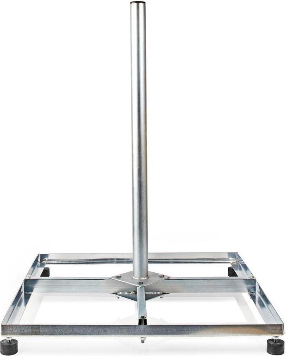 Balkonstandaard voor Satellietschotel | Mast Lengte: 1.00 m | Maximale schotelgrootte: 90.0 cm | Afmeting bodemplaat: 4 x 50 x 50 cm | Staal | Zilver