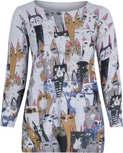Tuniektrui met kattenprint