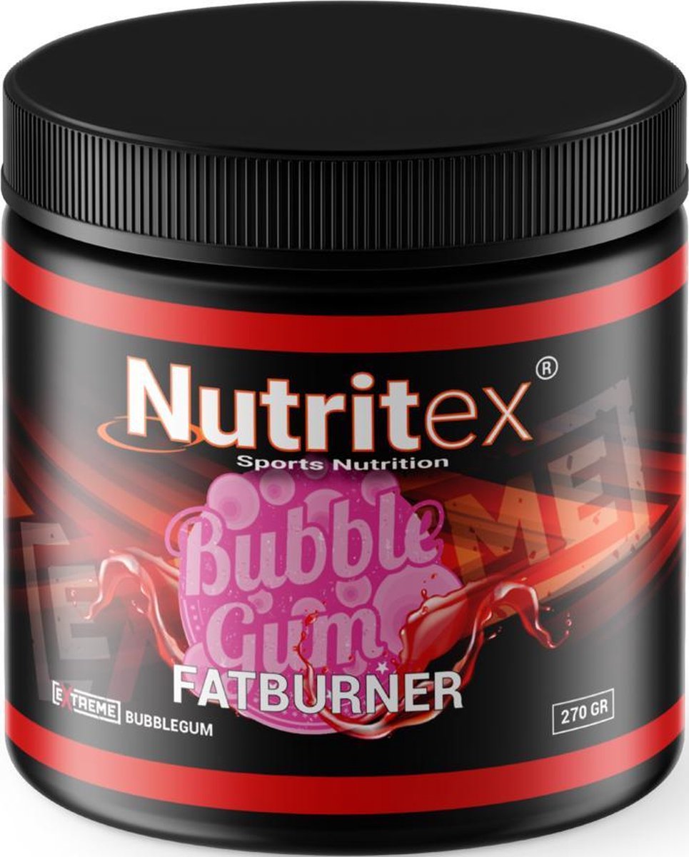 Nutritex© Premium Fat Burner - 100% Hulpstofvrij - Effectieve Formule - 270 Gram - Bubblegum