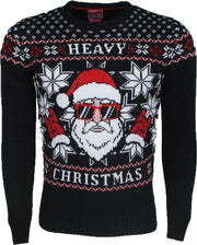 Unisex Kersttrui - Fijn Gebreid - Senoël - Heavy Christmas - Zwart