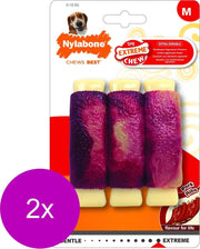 Nylabone Extreme Chew Sparerib - Hondenspeelgoed - 2 x Varken 19x11.5x2.7 cm 162 g Medium