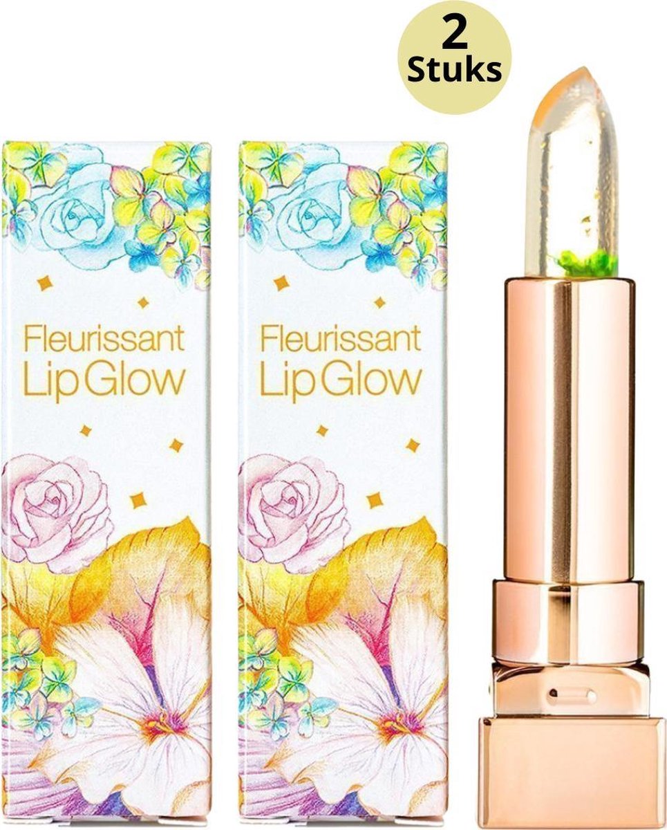 Glamfox Moonlight Flower Lipstick - Lip Plumper Lippenstift Met 24 Karaat Goudschilfers En Maanlicht Bloem - 2-Pack