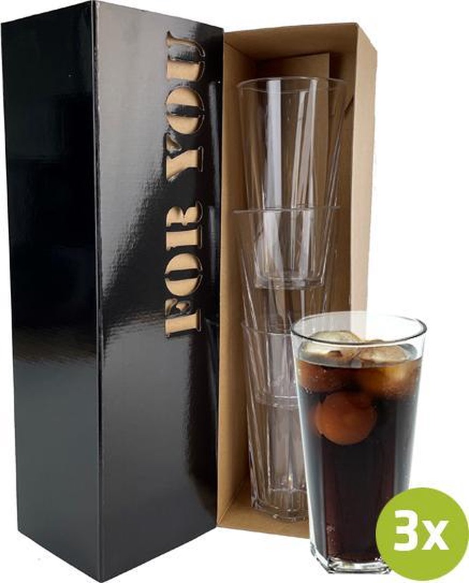 3x Cocktailglas Minneapolis 34cl cadeauset | Onbreekbare kunststof / plastic drinkglazen