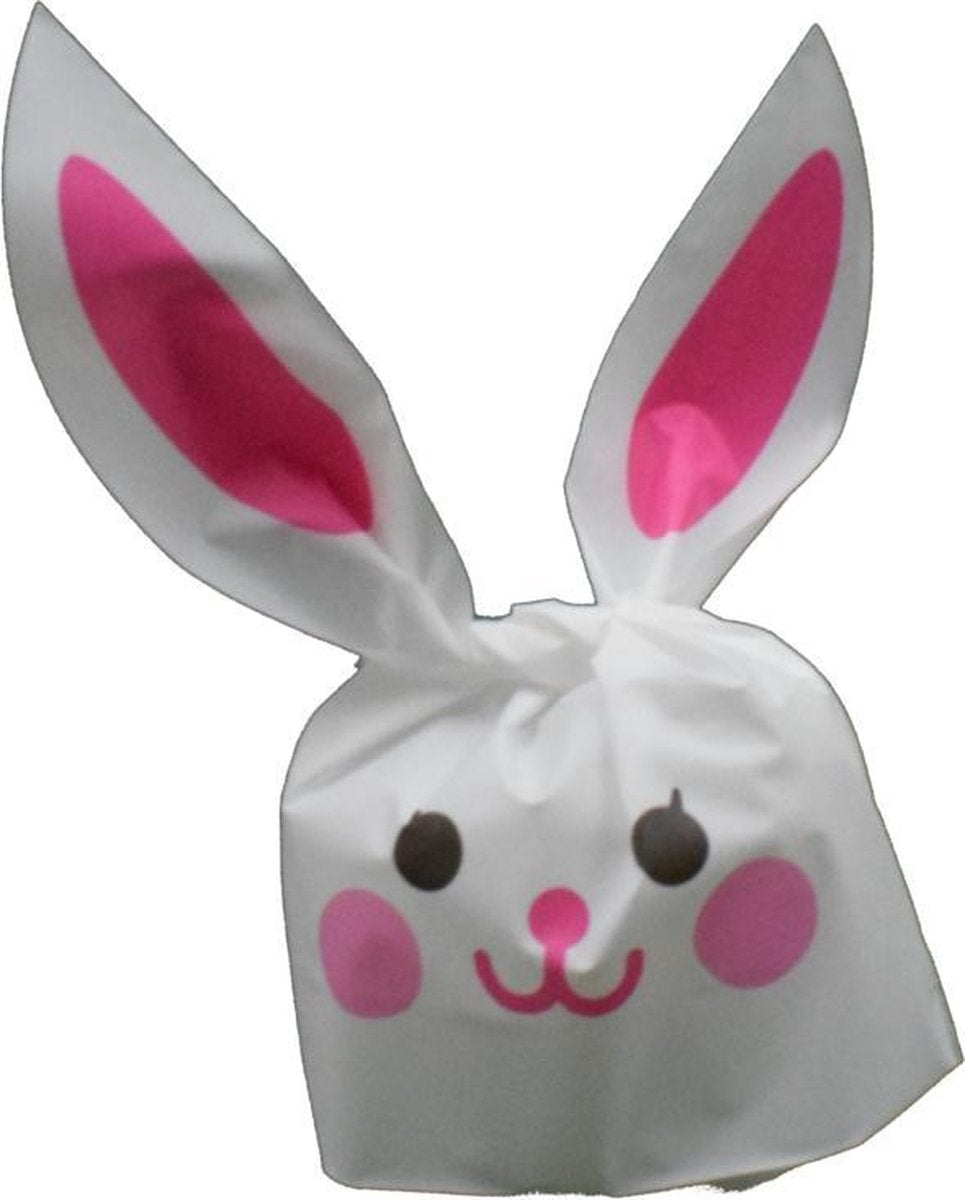 Happy bunny traktatie zakjes (roze)