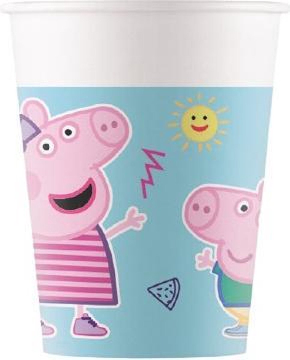 Procos Feestbekers Peppa Pig 200 Ml Papier Blauw 8 Stuks