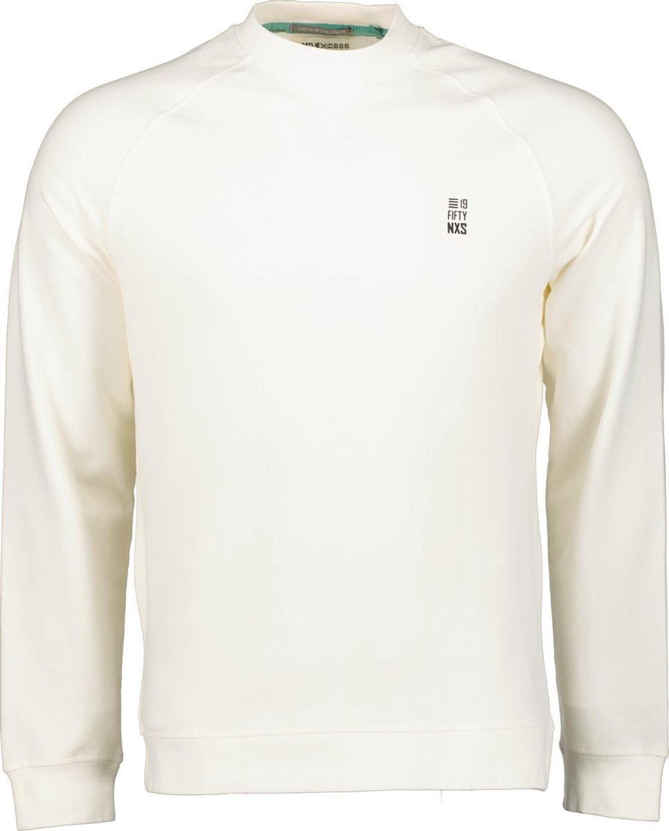 No Excess Pullover - Modern Fit - Offwhite - 3XL Grote Maten