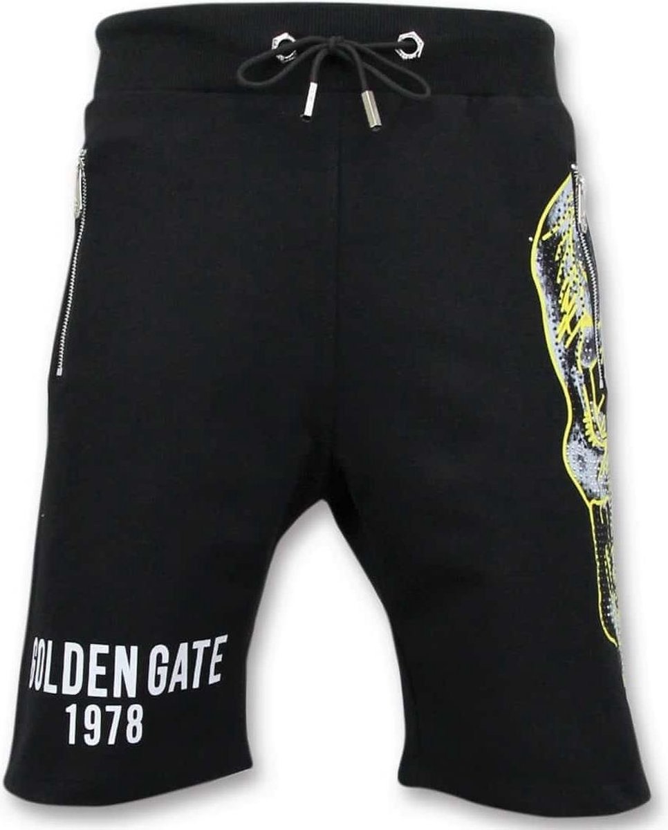 ENOS Jogging Korte Broek Heren - Doodskop -F-5357 - Zwart - Maten: M