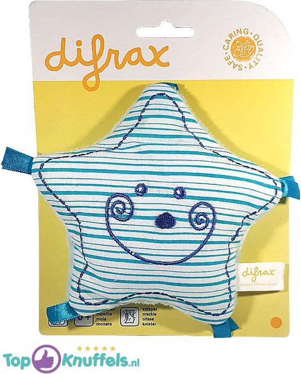 Pluche Knuffel Ster voor Baby (Blauw) 15 cm - extra zacht en lief!