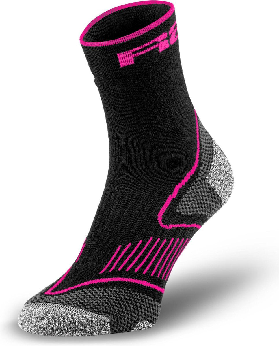 R2 Challenge Fietssokken Zwart/Roze S (35 - 38)