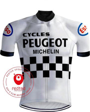Retro Wielershirt Peugeot Wit-Zwart REDTED(M)