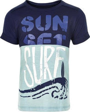 Minymo - jongens T-shirt - wave - blauw - Maat 110