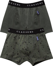 Claesen's Jongens 2-pack Boxershort - Spots Green - Maat 116-122