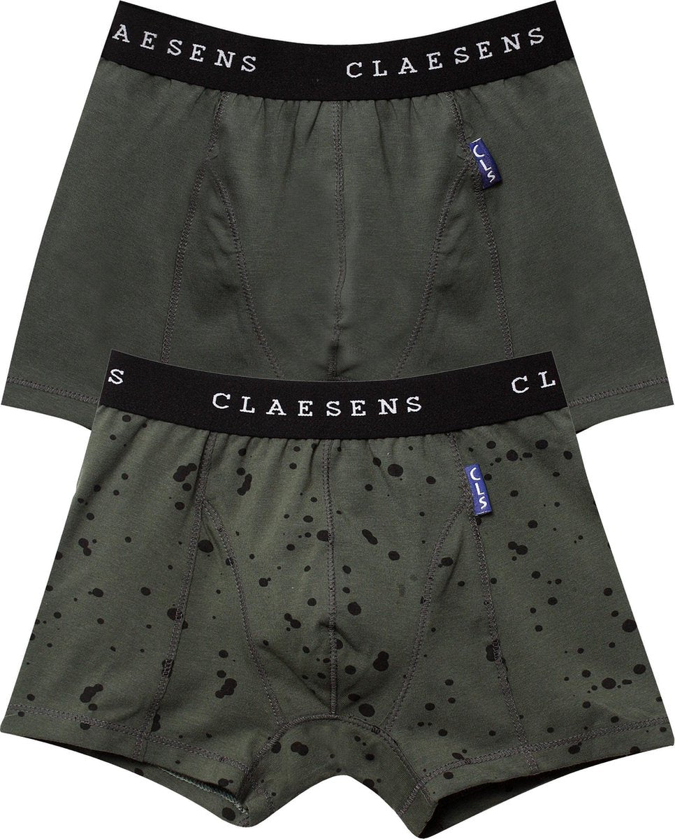 Claesen's Jongens 2-pack Boxershort - Spots Green - Maat 116-122