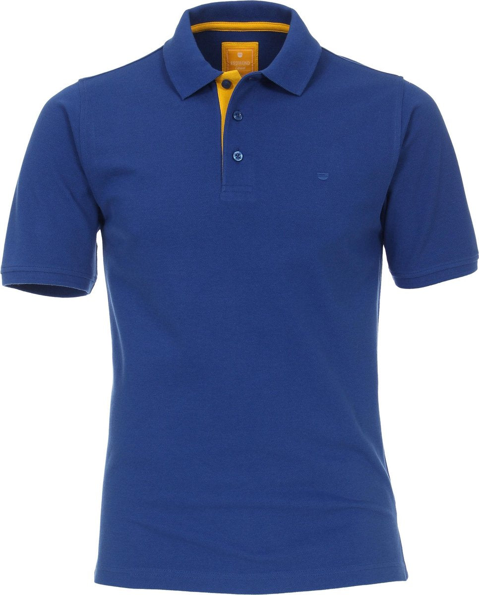 Redmond Modern Fit poloshirt - blauw (geel contrast) -  Maat: 3XL