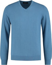 GENTS | Trui Heren V-neck staalblauw 0081 Maat S 37/38